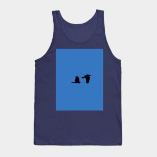 Two Ravens Flying Blue Sky Tank Top